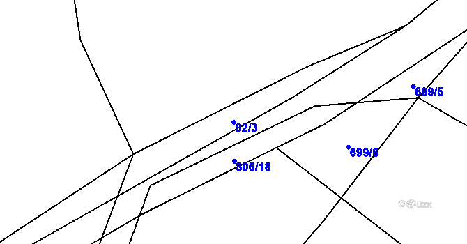 Parcela st. 82/3 v KÚ Choratice, Katastrální mapa