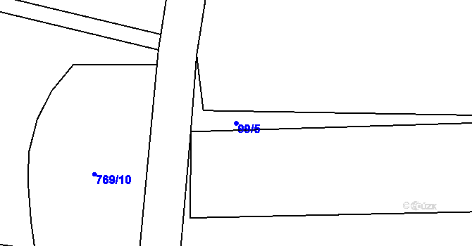 Parcela st. 99/5 v KÚ Choratice, Katastrální mapa