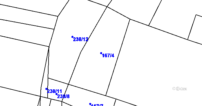 Parcela st. 167/4 v KÚ Choratice, Katastrální mapa