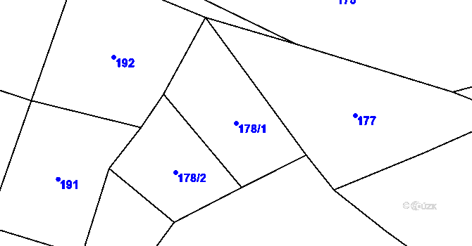 Parcela st. 178/1 v KÚ Choratice, Katastrální mapa