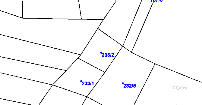 Parcela st. 233/2 v KÚ Choratice, Katastrální mapa