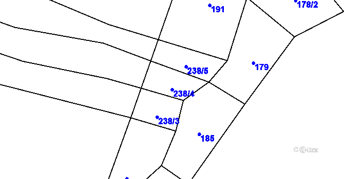 Parcela st. 238/4 v KÚ Choratice, Katastrální mapa