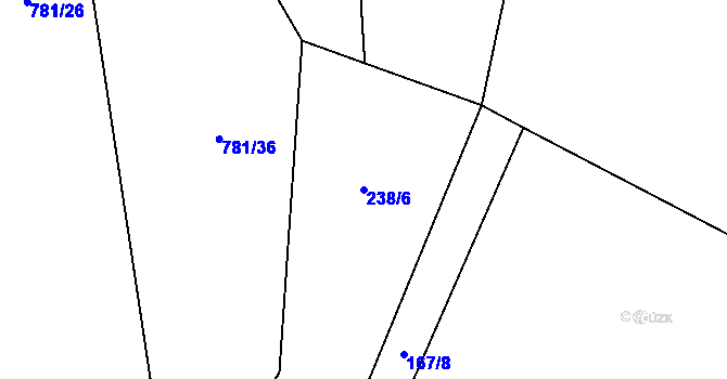 Parcela st. 238/6 v KÚ Choratice, Katastrální mapa