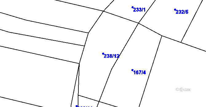 Parcela st. 238/12 v KÚ Choratice, Katastrální mapa