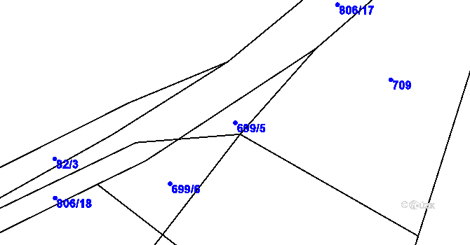 Parcela st. 699/5 v KÚ Choratice, Katastrální mapa
