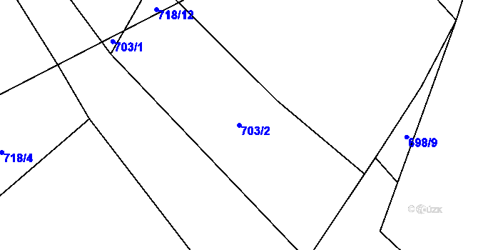 Parcela st. 703/2 v KÚ Choratice, Katastrální mapa