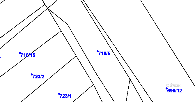 Parcela st. 718/5 v KÚ Choratice, Katastrální mapa