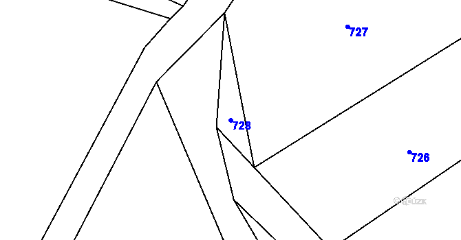 Parcela st. 728 v KÚ Choratice, Katastrální mapa