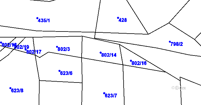 Parcela st. 802/14 v KÚ Choratice, Katastrální mapa