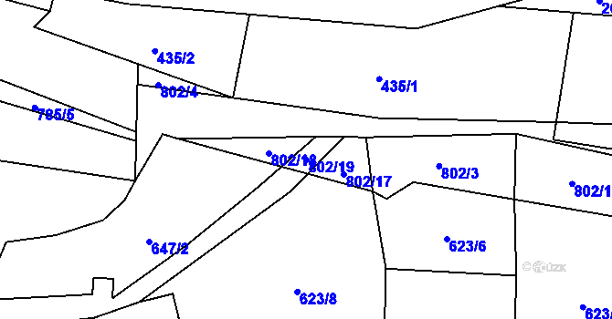 Parcela st. 802/19 v KÚ Choratice, Katastrální mapa
