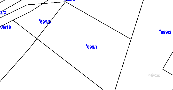 Parcela st. 699/1 v KÚ Choratice, Katastrální mapa