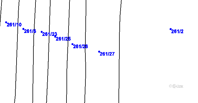 Parcela st. 261/27 v KÚ Xaverov, Katastrální mapa