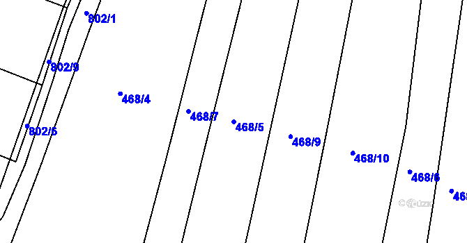 Parcela st. 468/5 v KÚ Xaverov, Katastrální mapa