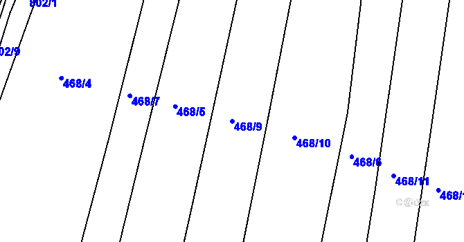 Parcela st. 468/9 v KÚ Xaverov, Katastrální mapa
