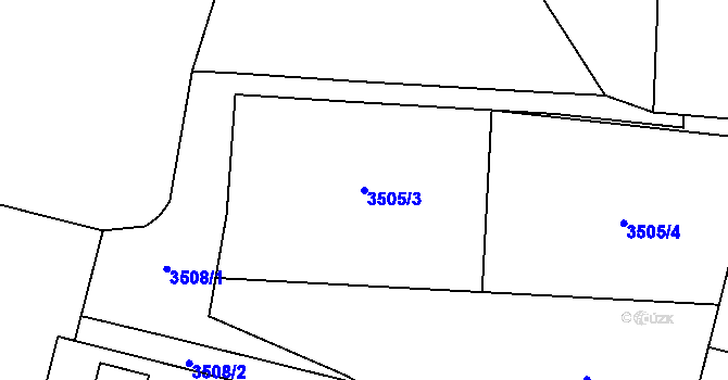 Parcela st. 3505/3 v KÚ Chornice, Katastrální mapa