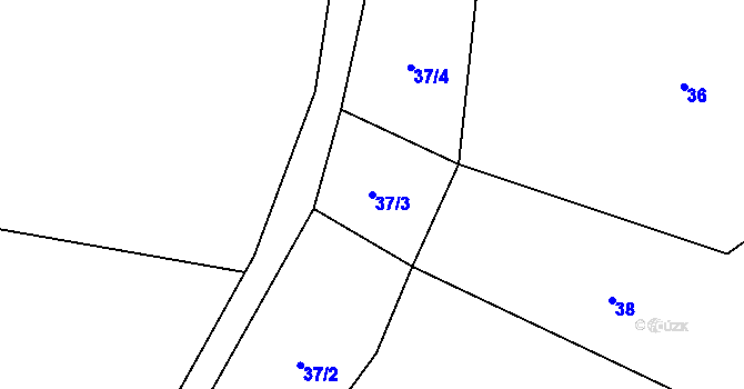 Parcela st. 37/3 v KÚ Chornice, Katastrální mapa