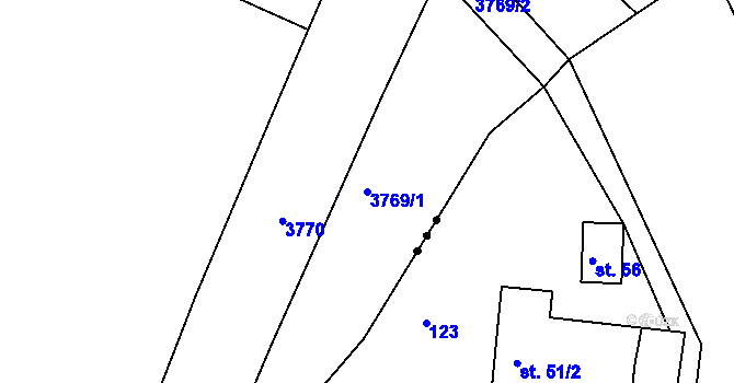 Parcela st. 3769/1 v KÚ Chornice, Katastrální mapa