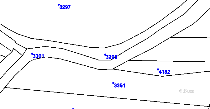 Parcela st. 3298 v KÚ Chornice, Katastrální mapa