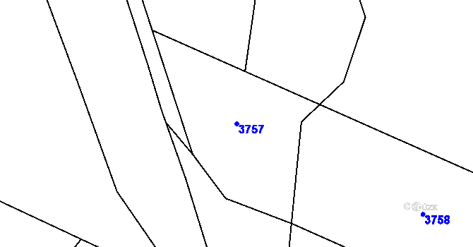 Parcela st. 3757 v KÚ Chornice, Katastrální mapa