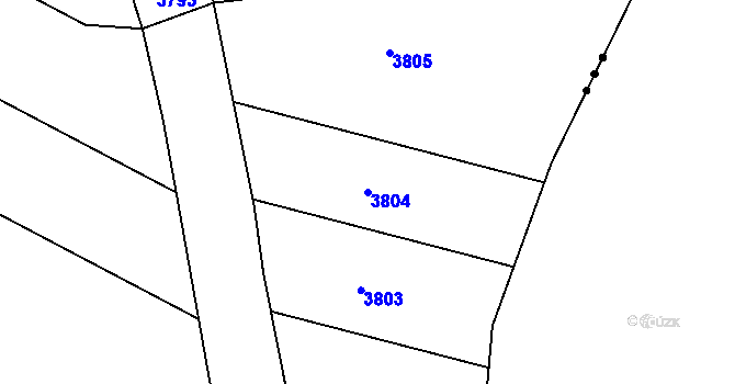 Parcela st. 3804 v KÚ Chornice, Katastrální mapa