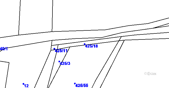 Parcela st. 425/18 v KÚ Choroušky, Katastrální mapa