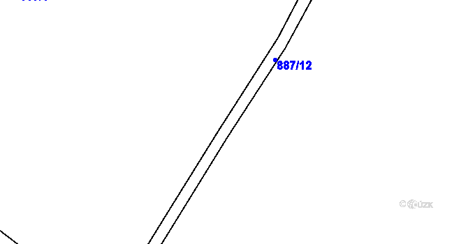 Parcela st. 887/12 v KÚ Chorušice, Katastrální mapa