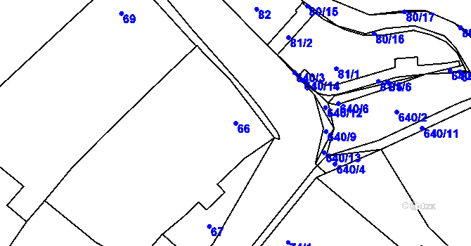 Parcela st. 66 v KÚ Choryně, Katastrální mapa