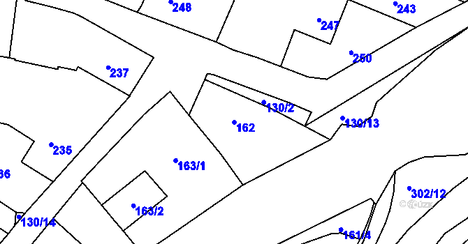 Parcela st. 162 v KÚ Choryně, Katastrální mapa