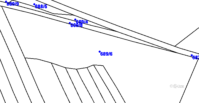 Parcela st. 689/6 v KÚ Choryně, Katastrální mapa