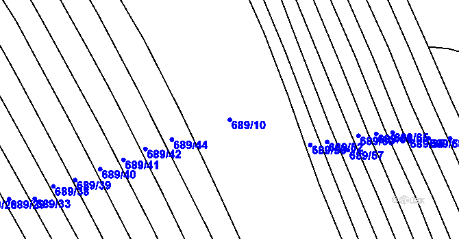 Parcela st. 689/10 v KÚ Choryně, Katastrální mapa