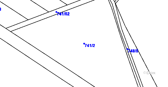 Parcela st. 741/2 v KÚ Choryně, Katastrální mapa
