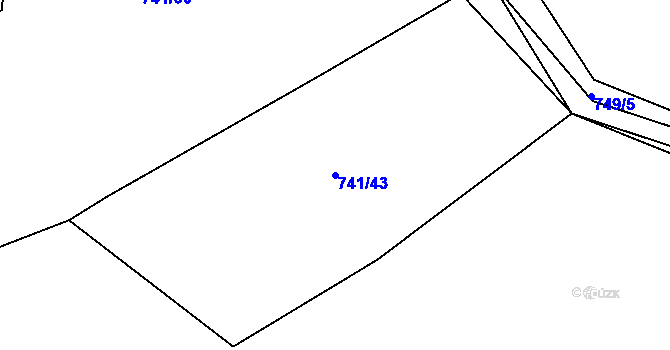 Parcela st. 741/43 v KÚ Choryně, Katastrální mapa