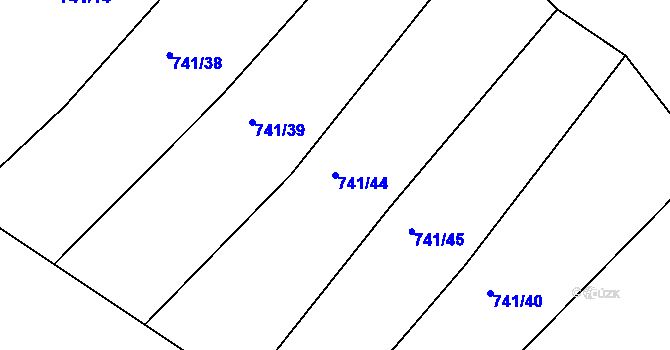 Parcela st. 741/44 v KÚ Choryně, Katastrální mapa