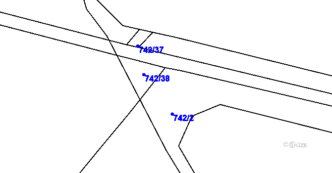 Parcela st. 742/39 v KÚ Choryně, Katastrální mapa