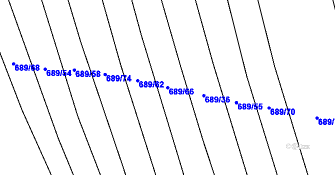 Parcela st. 689/66 v KÚ Choryně, Katastrální mapa