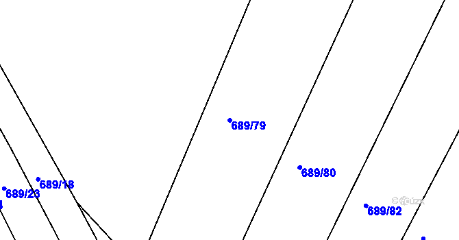 Parcela st. 689/79 v KÚ Choryně, Katastrální mapa