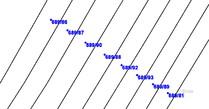 Parcela st. 689/88 v KÚ Choryně, Katastrální mapa