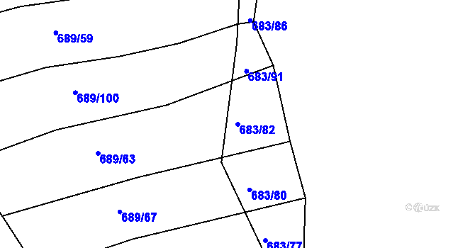 Parcela st. 683/82 v KÚ Choryně, Katastrální mapa