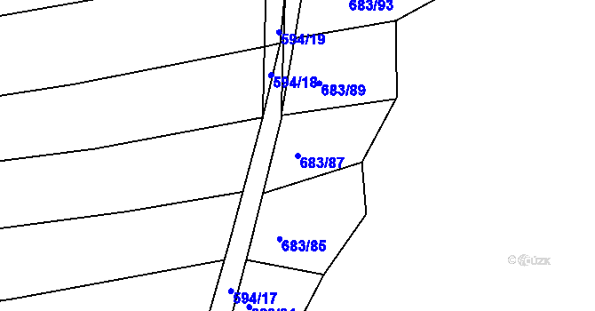 Parcela st. 683/87 v KÚ Choryně, Katastrální mapa