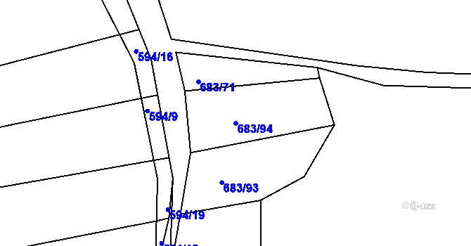 Parcela st. 683/94 v KÚ Choryně, Katastrální mapa
