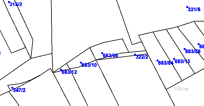 Parcela st. 683/56 v KÚ Choryně, Katastrální mapa
