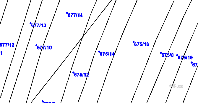 Parcela st. 675/14 v KÚ Choryně, Katastrální mapa
