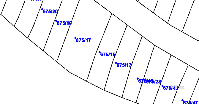 Parcela st. 675/15 v KÚ Choryně, Katastrální mapa
