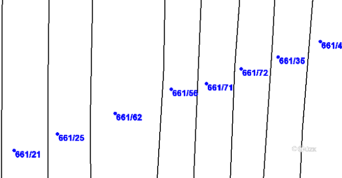 Parcela st. 661/56 v KÚ Choryně, Katastrální mapa
