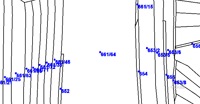 Parcela st. 661/64 v KÚ Choryně, Katastrální mapa