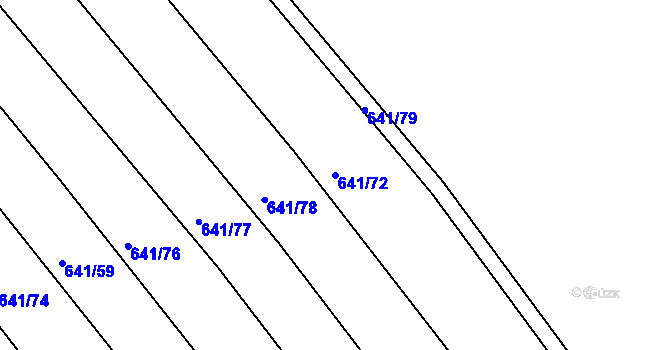 Parcela st. 641/72 v KÚ Choryně, Katastrální mapa
