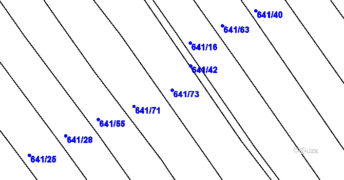 Parcela st. 641/73 v KÚ Choryně, Katastrální mapa