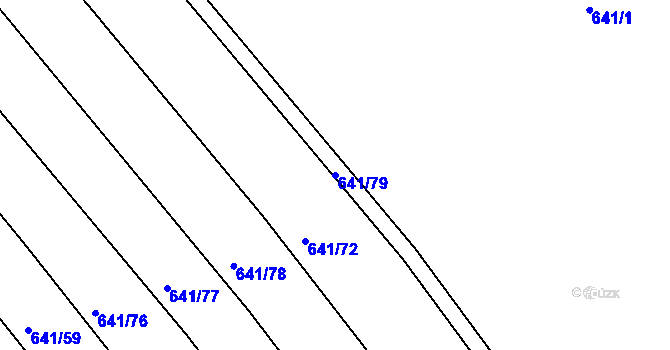 Parcela st. 641/79 v KÚ Choryně, Katastrální mapa