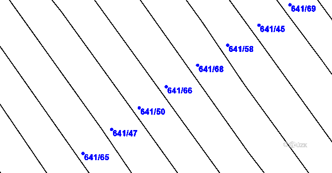 Parcela st. 641/66 v KÚ Choryně, Katastrální mapa