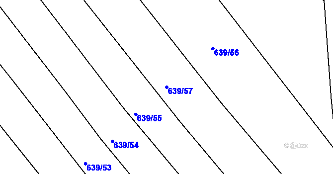 Parcela st. 639/57 v KÚ Choryně, Katastrální mapa